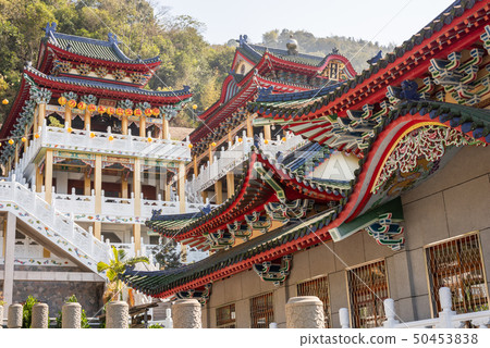 colorful palace roofs in Baohu Dimu Temple 50453838