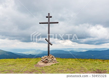 Orthodox cross on Polonina Rowna Orthodox cross on Polonina Rowna 50455328