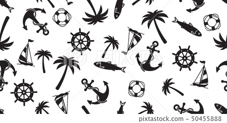 Anchor seamless pattern vector boat palm tree Anchor seamless pattern vector boat palm tree 50455888