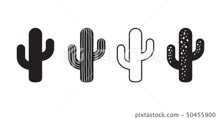 cactus icon vector logo symbol desert flower sign 50455900