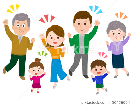 Cheerful three generation family illustration Cheerful three generation family illustration 50456004