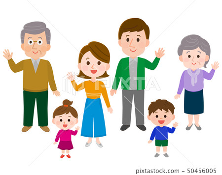 Family illustration waving Family illustration waving 50456005