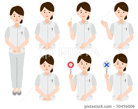 Nurse Uniform Female Illustration No Line Set Nurse Uniform Female Illustration No Line Set 50456006