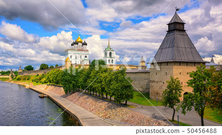 Pskov Kremlin on Velikaya River, Pskov, Russia 50456488