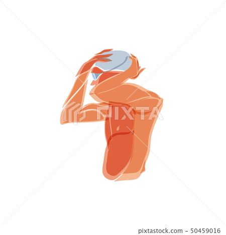 Swim icon eps10. Swimmer torso emblem creative silhouette 50459016