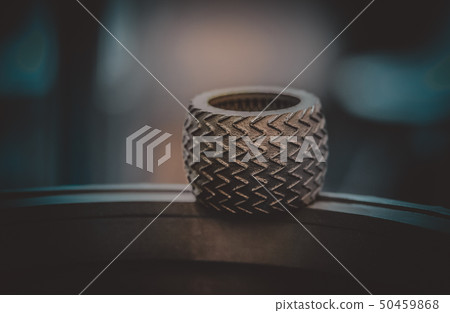 A model created in a laser sintering machine close-up. 50459868