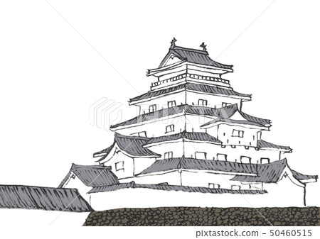 Aizuwakamatsu Castle 100 Great castle illustration 50460515