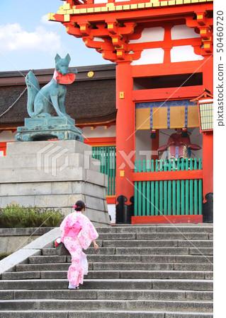 Girl in japanese clothes of kimono in Fushimi Girl in japanese clothes of kimono in Fushimi 50460720