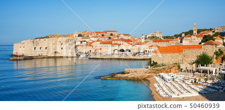 Sand beach in medieval town Dubrovnik, Croatia Sand beach in medieval town Dubrovnik, Croatia 50460939