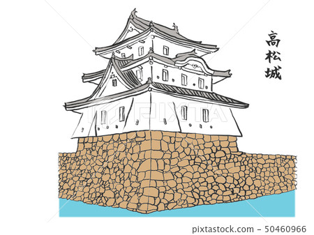 Takamatsu Castle 100 Great castle illustration Takamatsu Castle 100 Great castle illustration 50460966