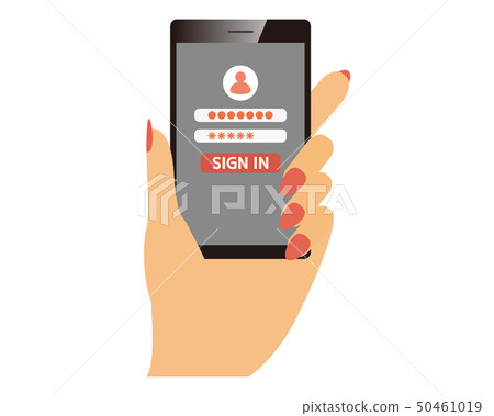 Smartphone smartphone mobile security PC key hand finger login screen Smartphone smartphone mobile security PC key hand finger login screen 50461019