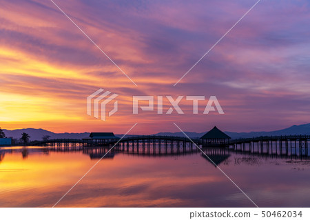 Aomori Tsuru no Maibashi dawn landscape 50462034