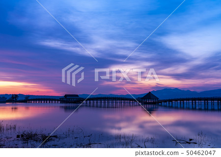 Aomori Tsuru no Maibashi dawn landscape 50462047