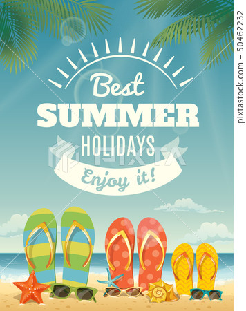 Summer Time Poster Design with Happy and Fun Concept Stock Vector -  Illustration of illustrationn, objects: 67167982