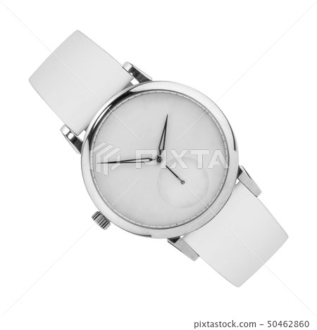 Silver wrist watch isolated on white Silver wrist watch isolated on white 50462860
