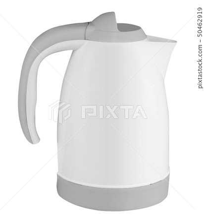Electric white kettle on the white background 50462919