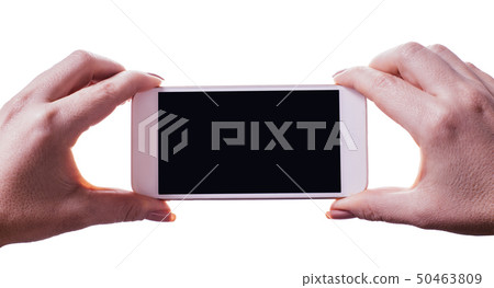 mobile phone in female hands mobile phone in female hands 50463809