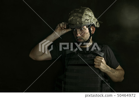 Portrait of young male soldier Portrait of young male soldier 50464972