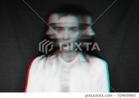 black and white portrait of a girl with a split personality and psychological disorders with a black and white portrait of a girl with a split personality and psychological disorders with a 50469960