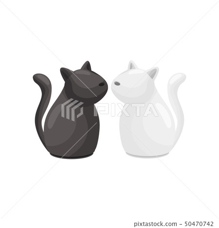 Stylish salt and pepper in the form of cats. Vector illustration. 50470742