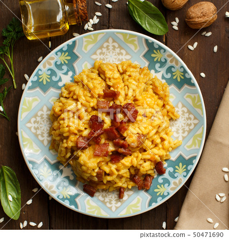 Risotto with a pumpkin and bacon 50471690