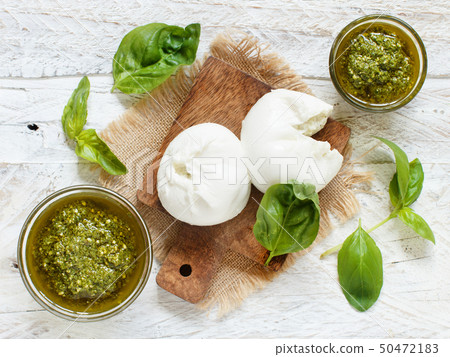 Italian mozzarella cheese stuffed with ricotta and Italian mozzarella cheese stuffed with ricotta and 50472183