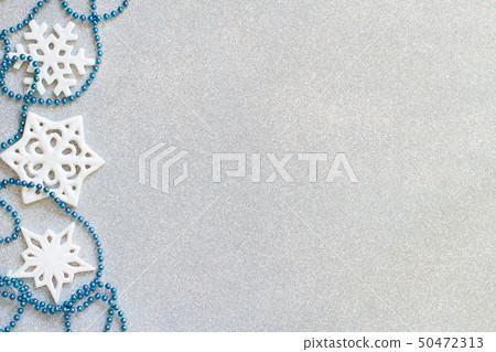 Silver and turquoise Christmas decorations Silver and turquoise Christmas decorations 50472313