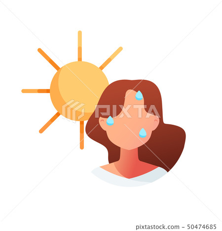Summer heat. Sunstroke. - Stock Illustration [50474685] - PIXTA