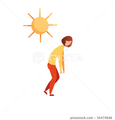 Young woman who became a heat stroke. Young woman who became a heat stroke. 50474686