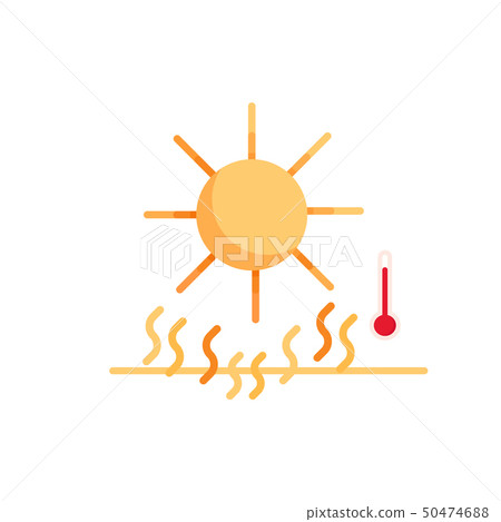 Extreme heat summer thermometer sun vector weather Extreme heat summer thermometer sun vector weather 50474688