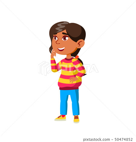Arab, Muslim Child Girl Cartoon Isolated Vector Illustration 50474852