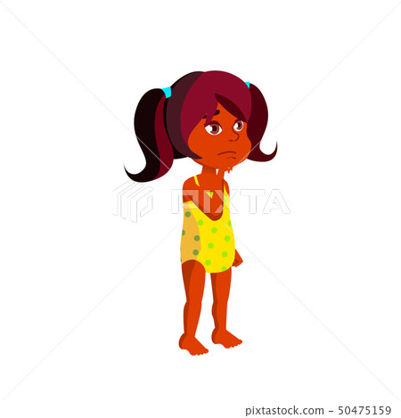 Indian Child Girl Cartoon Isolated Vector Illustration 50475159
