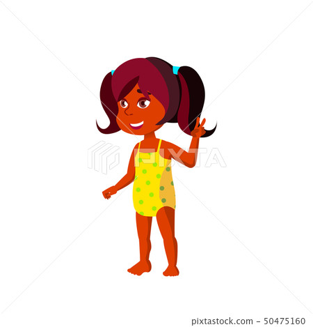 Indian Child Girl Cartoon Isolated Vector Illustration 50475160