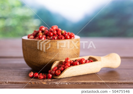 Pink peruvian pepper in a jungle Pink peruvian pepper in a jungle 50475546