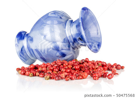 Pink peruvian pepper isolated on white 50475568