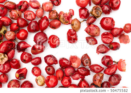 Pink peruvian pepper isolated on white Pink peruvian pepper isolated on white 50475582