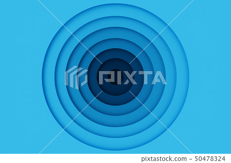 Abstract blue paper cut background, circle shape. Blue circles for your design layout, presentation 50478324