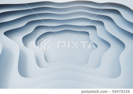 Abstract white paper cut background, paper cut template. 3D white relief effect for your design 50478326