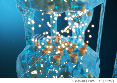 Synaptic transmission, human nervous system. Concept consciousness. Brain synapses. Transmission 50478603