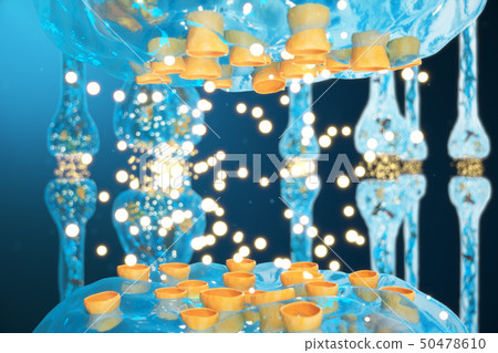 Synaptic transmission, human nervous system. Concept consciousness. Brain synapses. Transmission 50478610