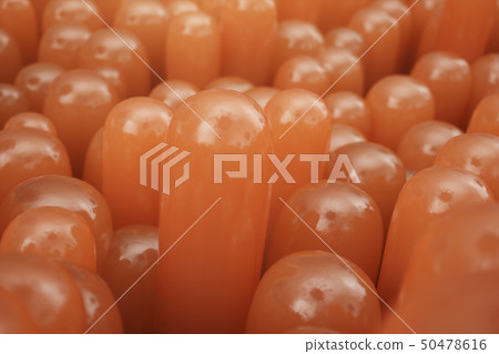 3D Rendering close-up Intestinal villi. Intestine lining. Microscopic villi and capillary. Human 50478616