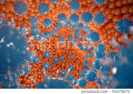 Intestinal villi. Intestine lining. Microscopic capillary. Human intestine. Concept of a healthy or Intestinal villi. Intestine lining. Microscopic capillary. Human intestine. Concept of a healthy or 50478670