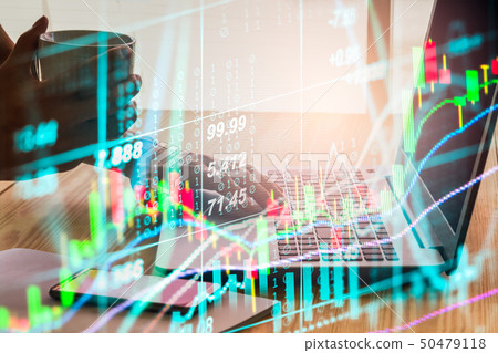 Stock market or forex trading graph and candlestic 50479118