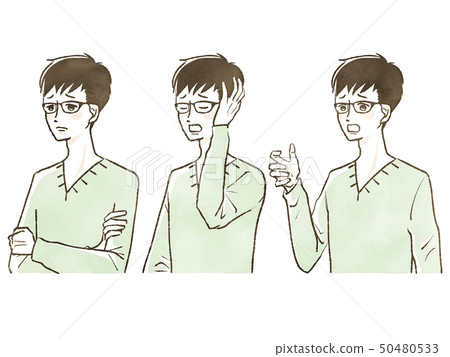 男性 - 面部表情 50480533