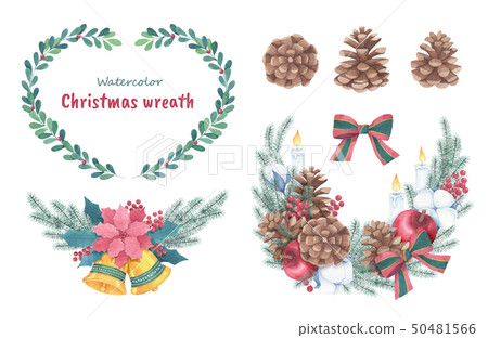 Christmas wreath with pine cone 50481566