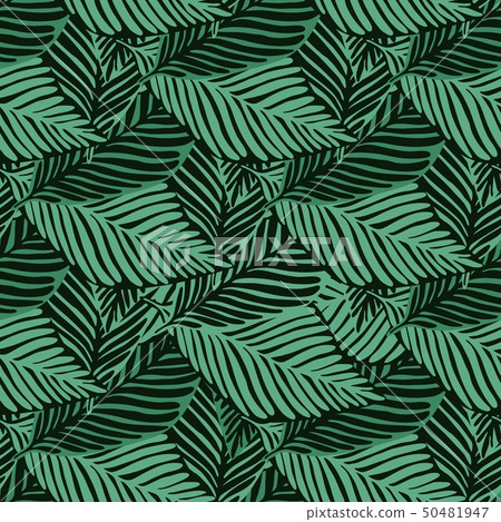 Abstract tropical pattern, palm leaves seamless 50481947