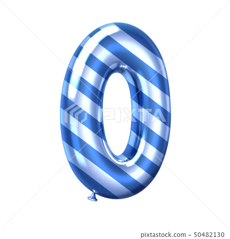 Blue stripe balloon alphabet O 50482130