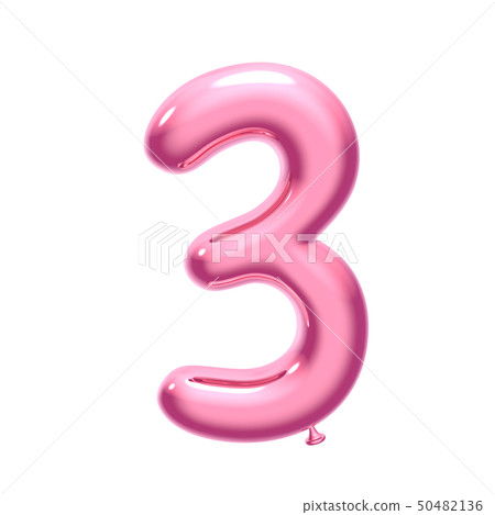 Pink balloon number 3 50482136