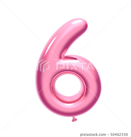 Pink balloon number 6 50482330