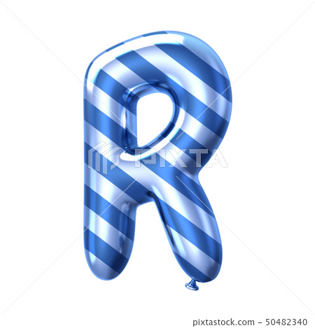 Blue stripe balloon alphabet R 50482340